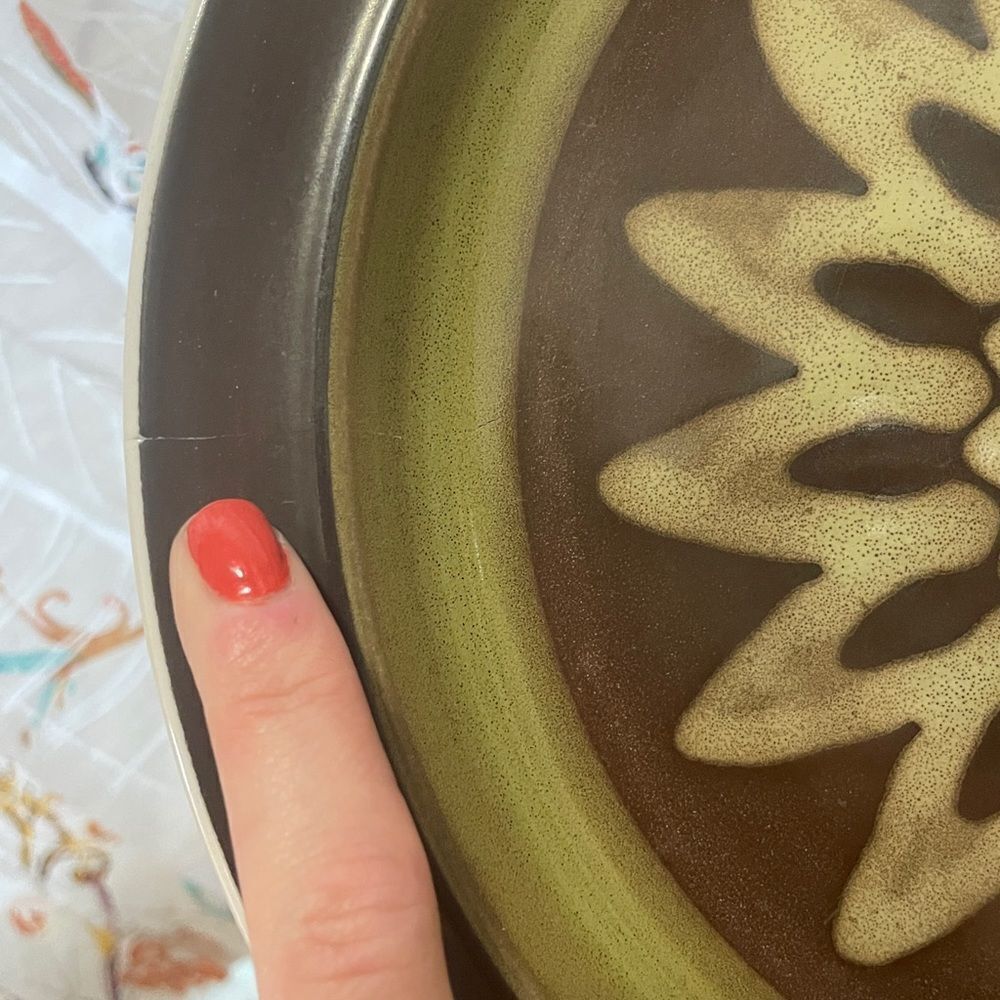 Set of 5 vintage stoneware dinner plates - Picture 4 of 4